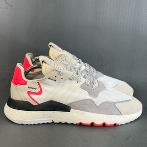 adidas Nite Jogger White Shock Red athletic sneaker shoes men’s size 10